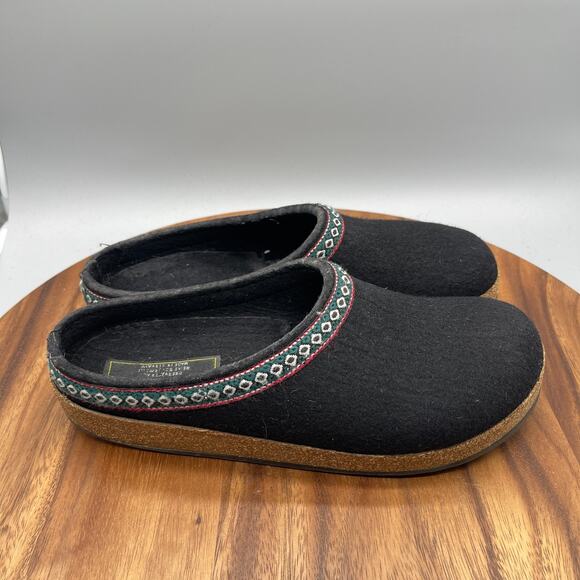 Haflinger Gz Grizzly Classic Clogs Mens Size 10 / 43 Black Wool Casual Slippers - Picture 1 of 8